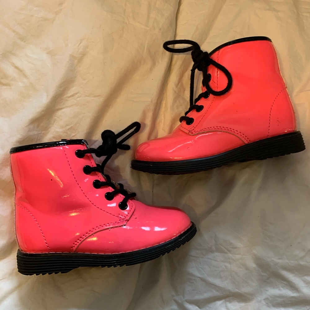 Children’s place pink lace up booties